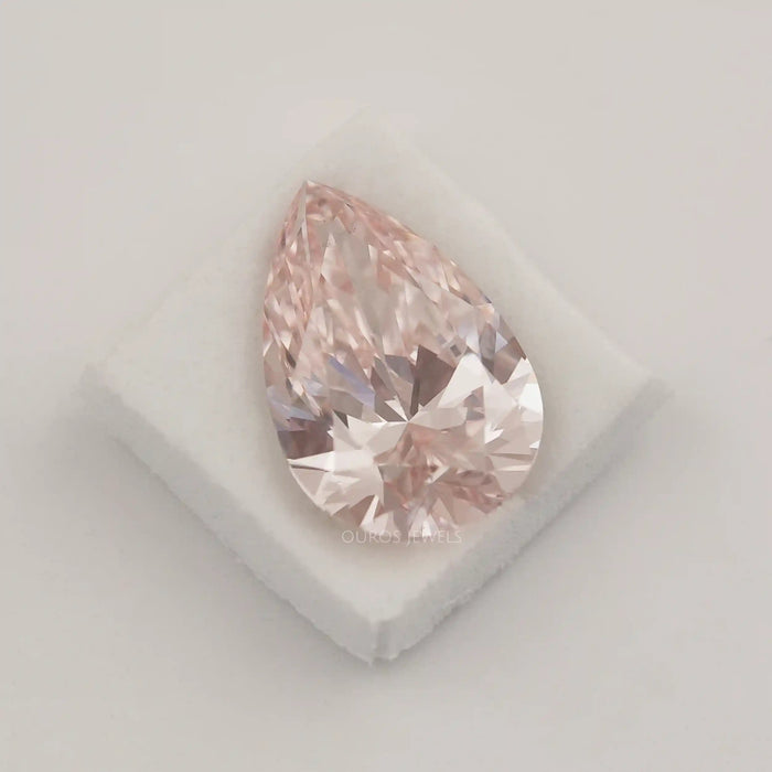 Pear Cut Pink Lab Diamond With 5.11 Carat