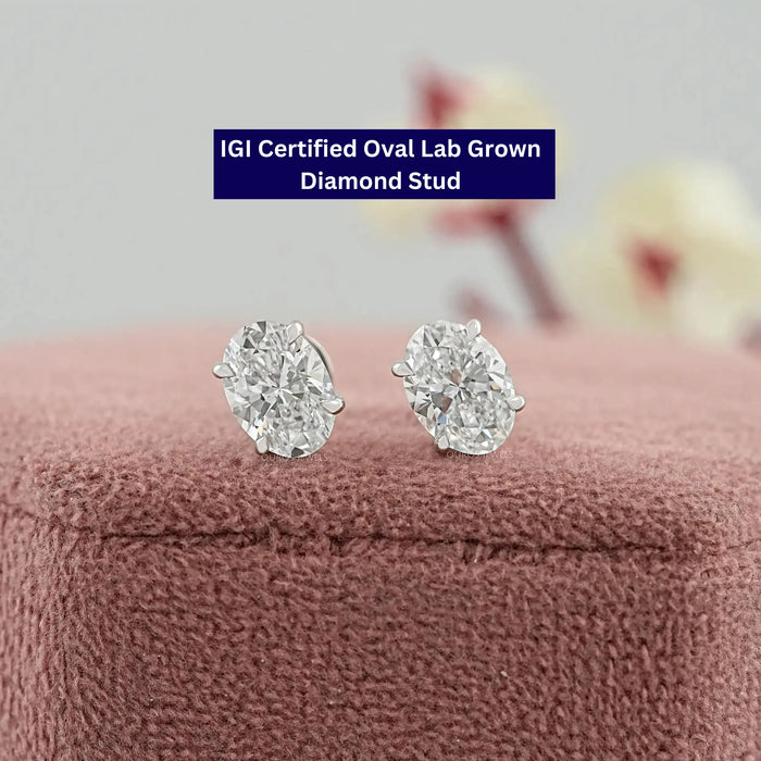 Oval Cut Lab Diamond Stud Earrings