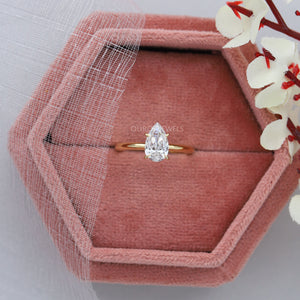 Diamond Solitaire Engagement Ring With Pear Cut