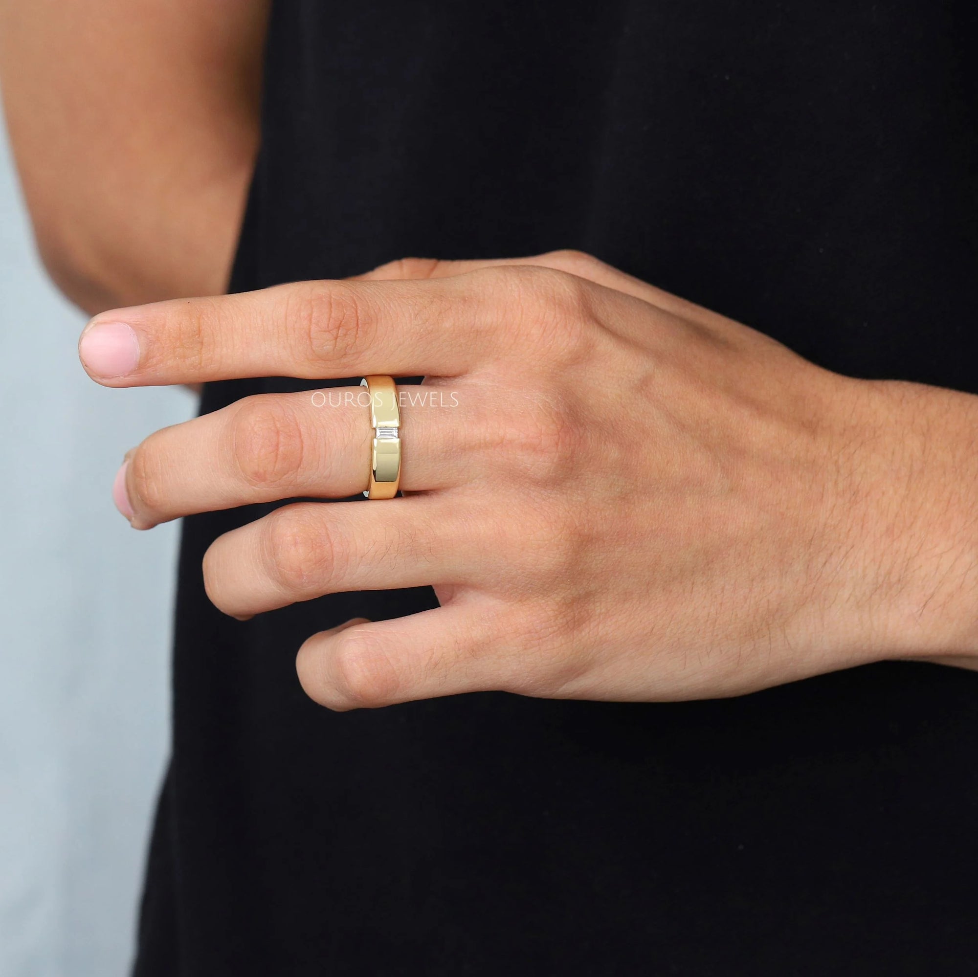Baguette Cut Diamond Men's Ring