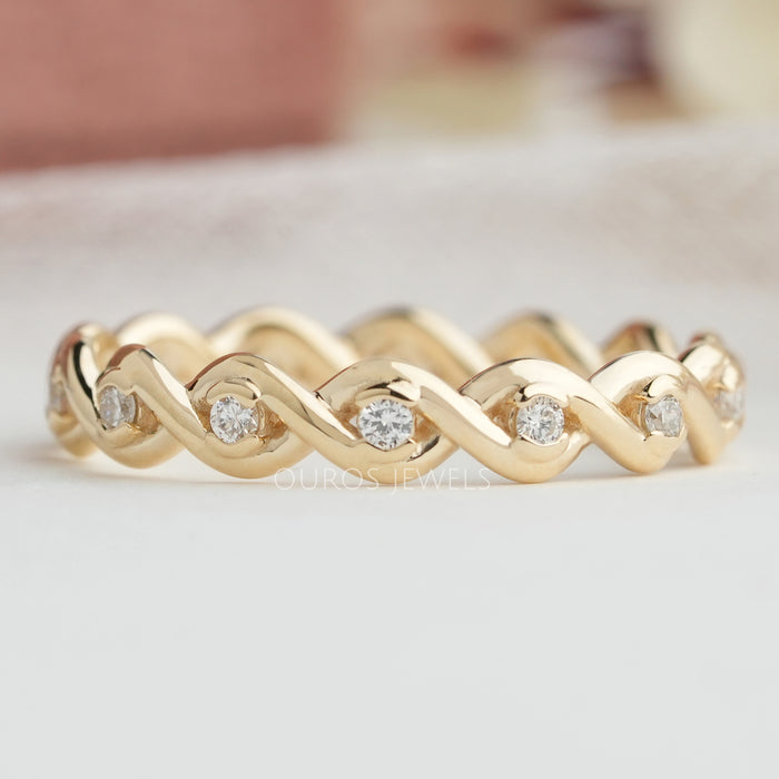 Round Cut Lab Grown Diamond Eternity Ring in Infinity Shape