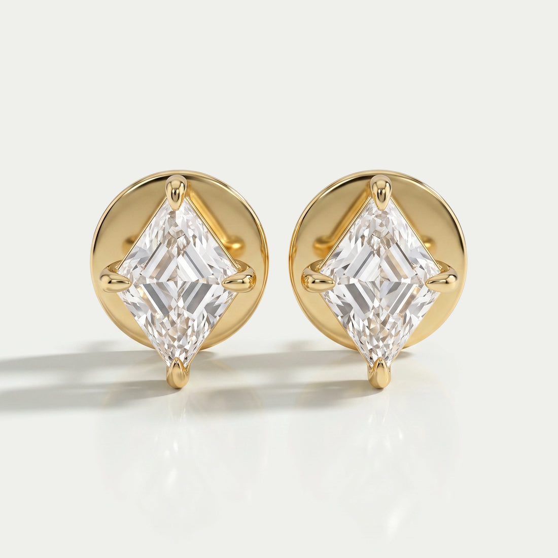 Kite Cut Lab Grown Diamond Stud Earrings