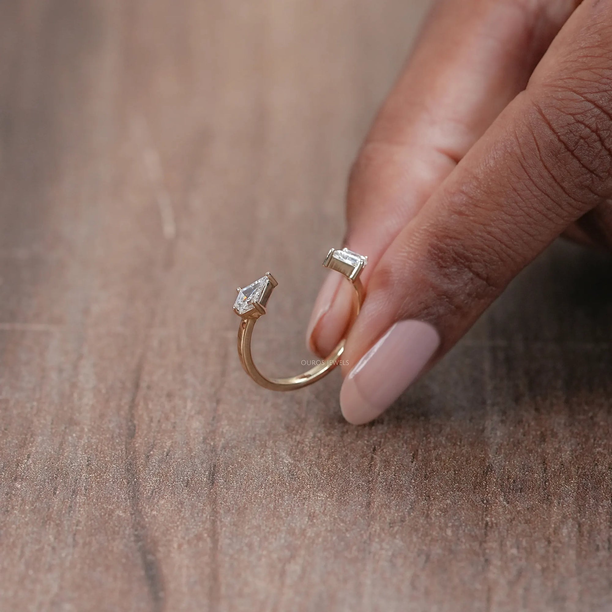 Open Cuff Lab Diamond Dainty Ring Ring