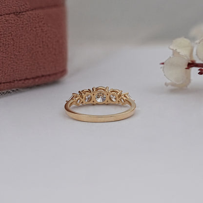 Five Stone Round And Kite Lab Diamond Engagement Ring