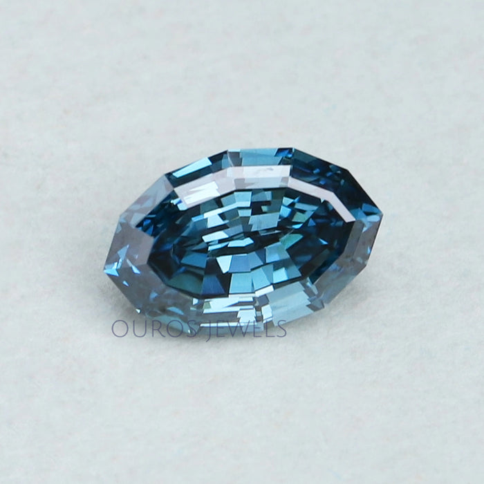 Blue Oval Lab Grown Diamond With 1.03 Carat Step Cut