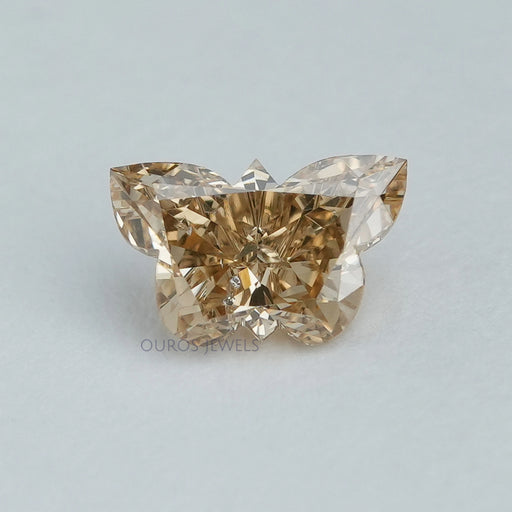 front view of 0.40ct yellow butterfly cut diamond lab grown