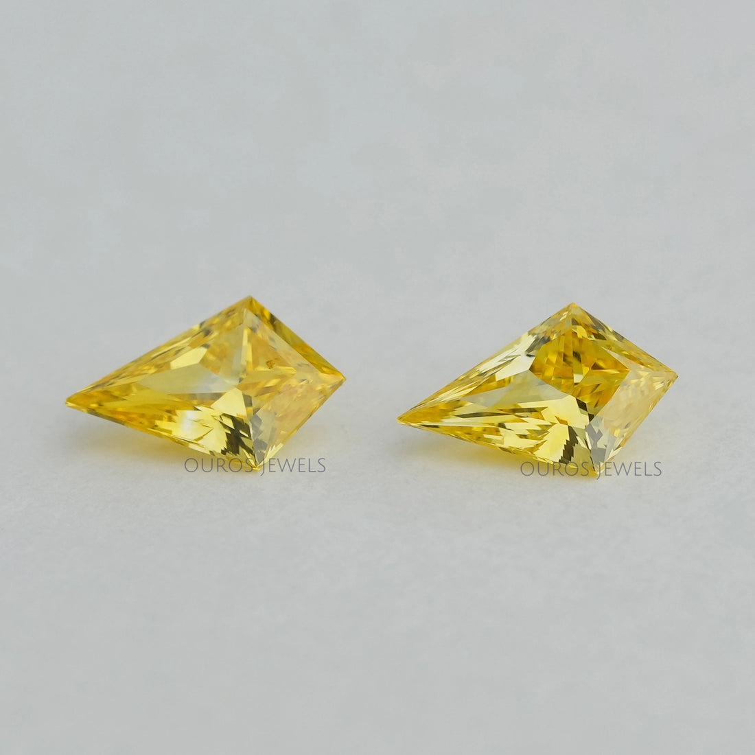 Yellow Kite Cut Lab Grown Diamond Matching Pair Loose