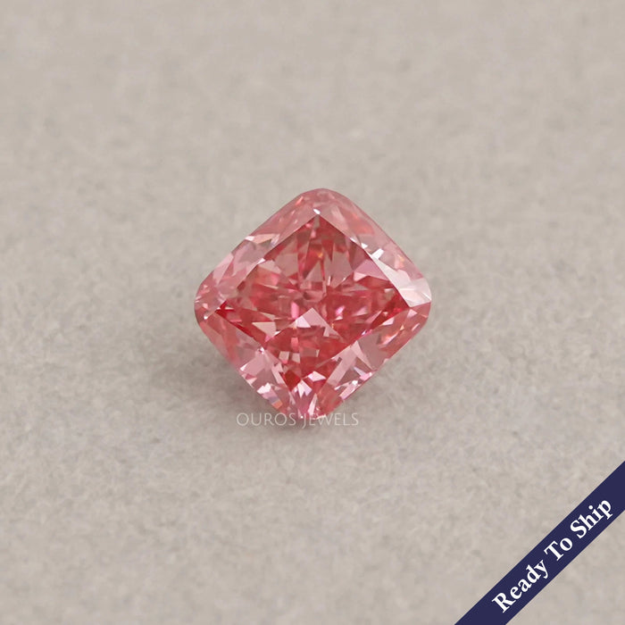 Pink Cushion Cut Lab Grown Diamond