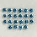 front view of round cut blue lab grown diamonds loose