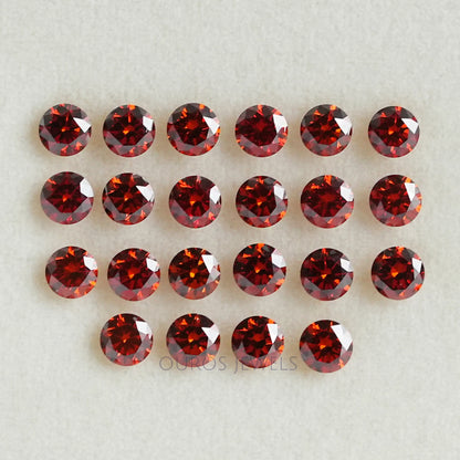Red Round Cut Lab Grown Diamond Loose