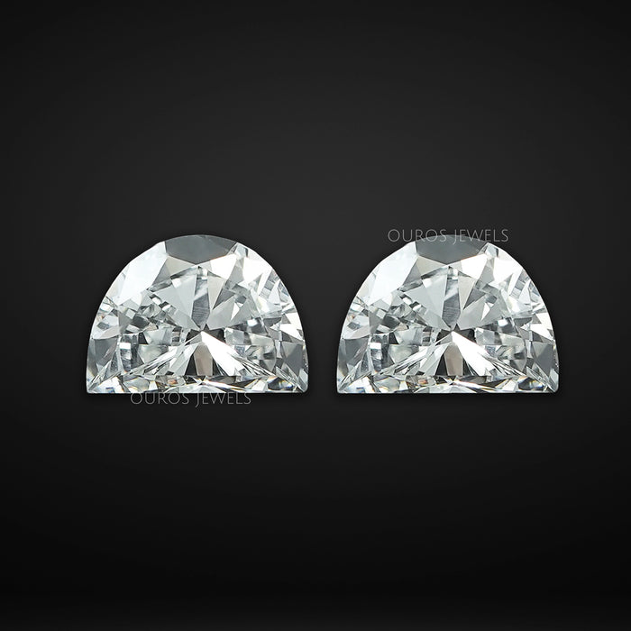 Half Moon Cut Lab Grown Diamond Pair