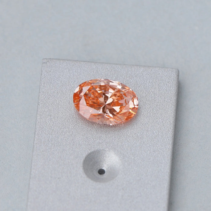 Pink Vivid Oval Cut Lab Grown Diamond With 0.82 Carat 