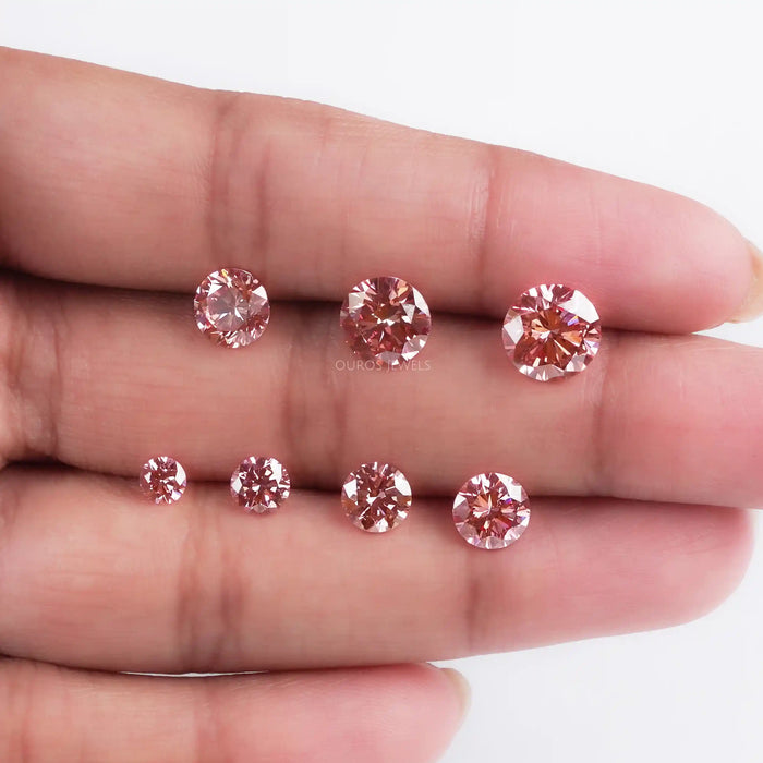 Pink Round Cut Lab Diamond 