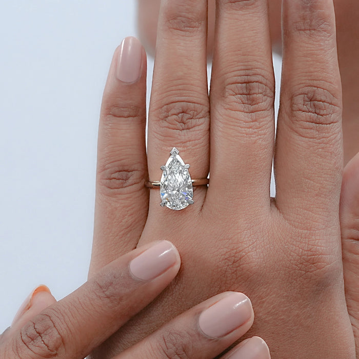 Pear Lab Diamond Solitaire Engagement Ring