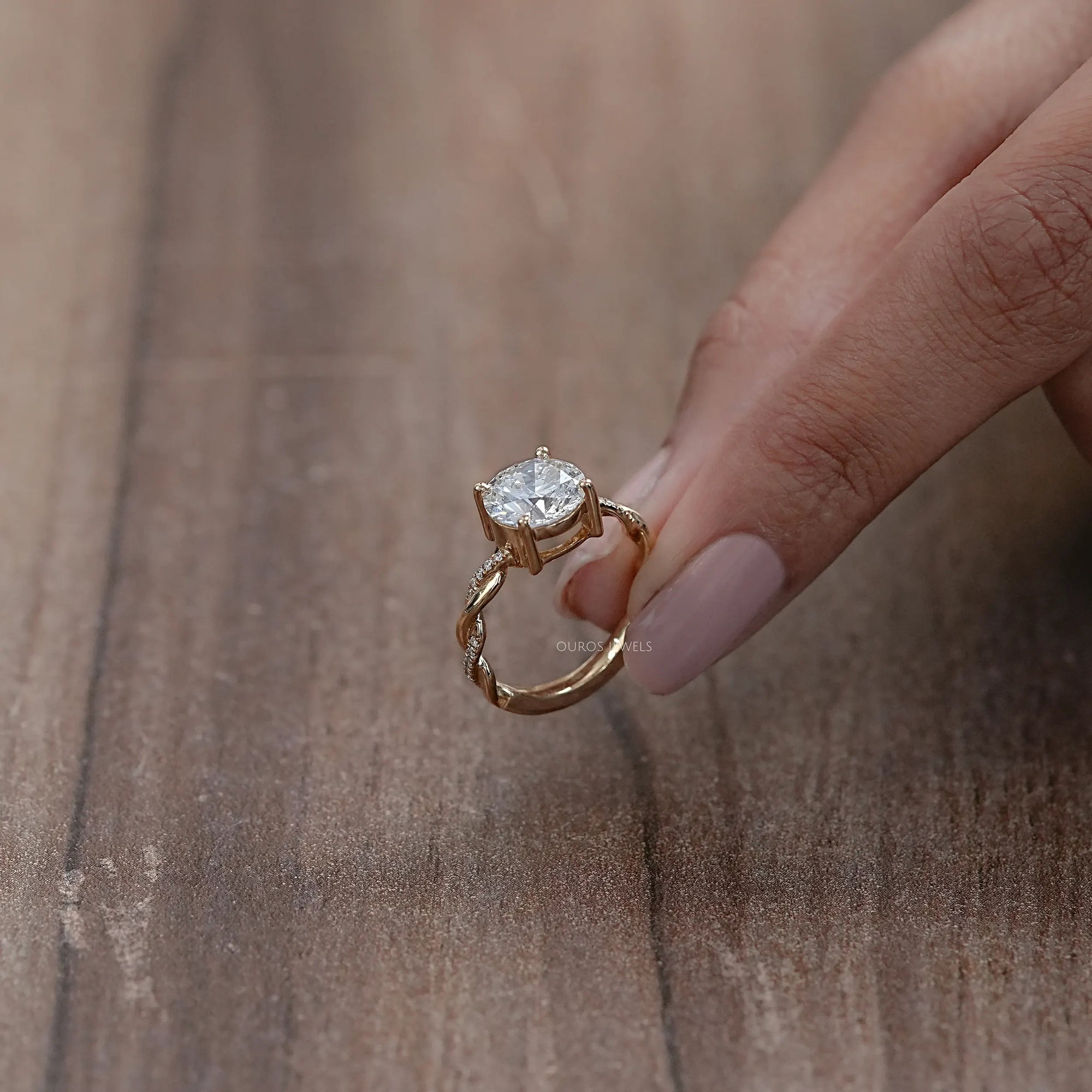 Twisted Round Cut Lab Created Diamond Anniversary Ring Rings