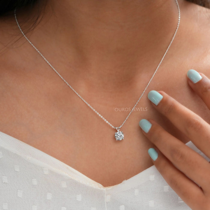 Round Lab Grown Diamond Bail Pendant