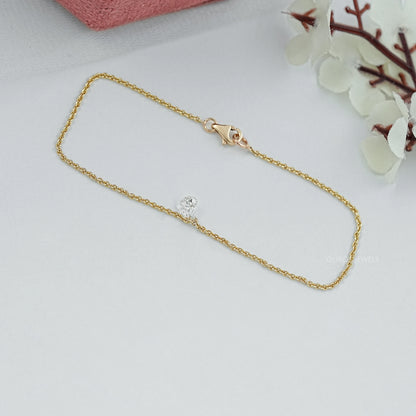 Heart Cut Diamond Solitaire Bracelet