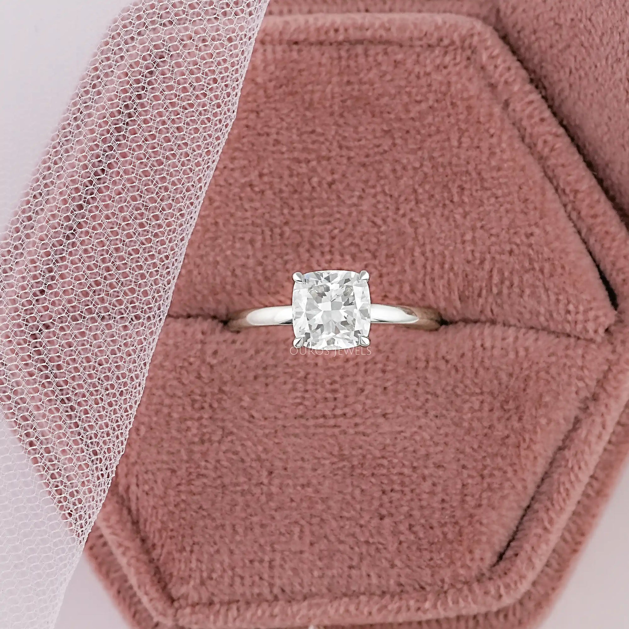 IGI Certified Cushion Cut Engagement Ring Ring