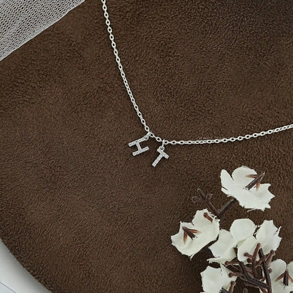 Charms Letter Round Diamond Pendant