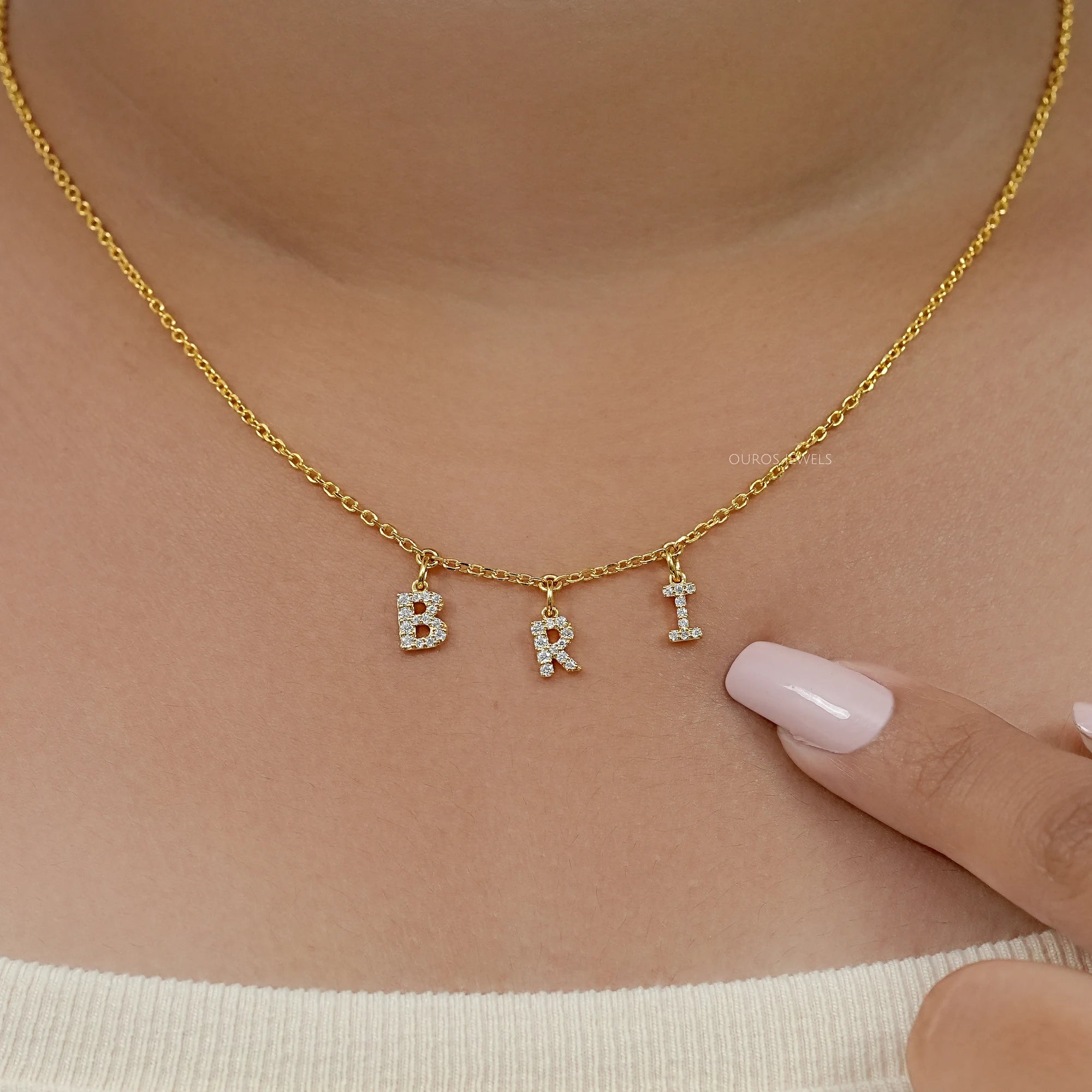 BRI Letter Customize Round Lab Pendant