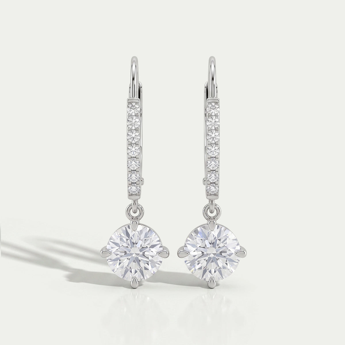 Round Lab Diamond Dangle Earrings Earring