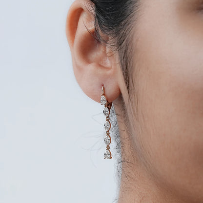 Pear And Marquise Cut Lab Diamond Dangle Earrings