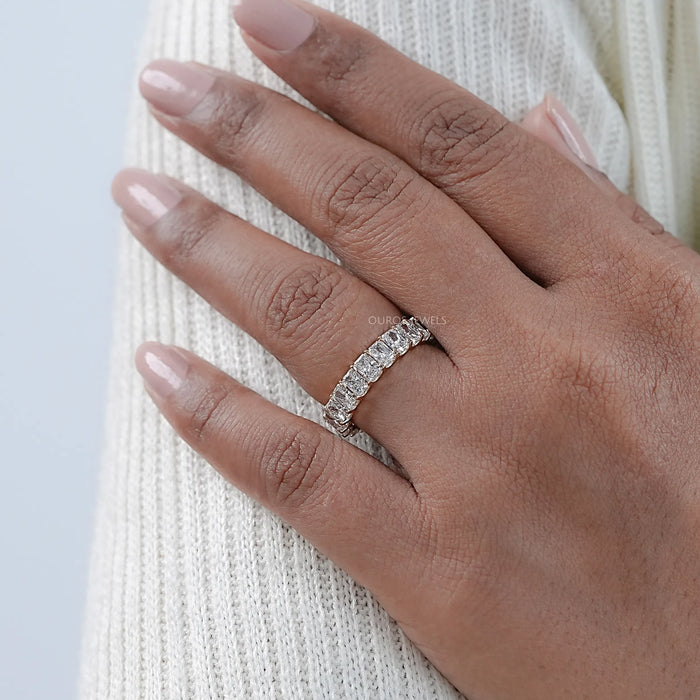 Radiant Cut Lab Grown Diamond  Eternity Wedding Band