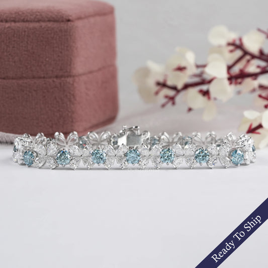 Pear Lab Diamond Flower Shape Bracelet Bracelet