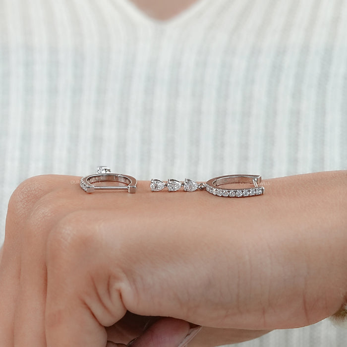 Pear Cut Lab Diamond Drop And Dangle Earrings