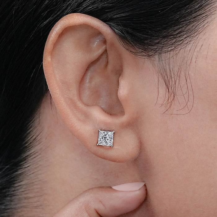Princess Cut Lab Diamond Stud Earrings