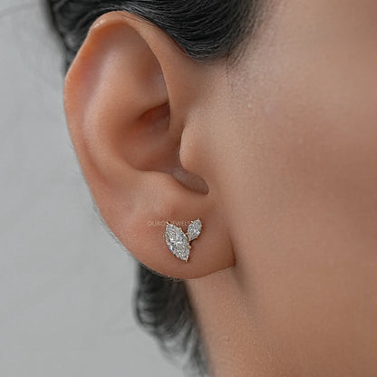 Twin Marquise Lab Diamond Stud Earrings Earrings