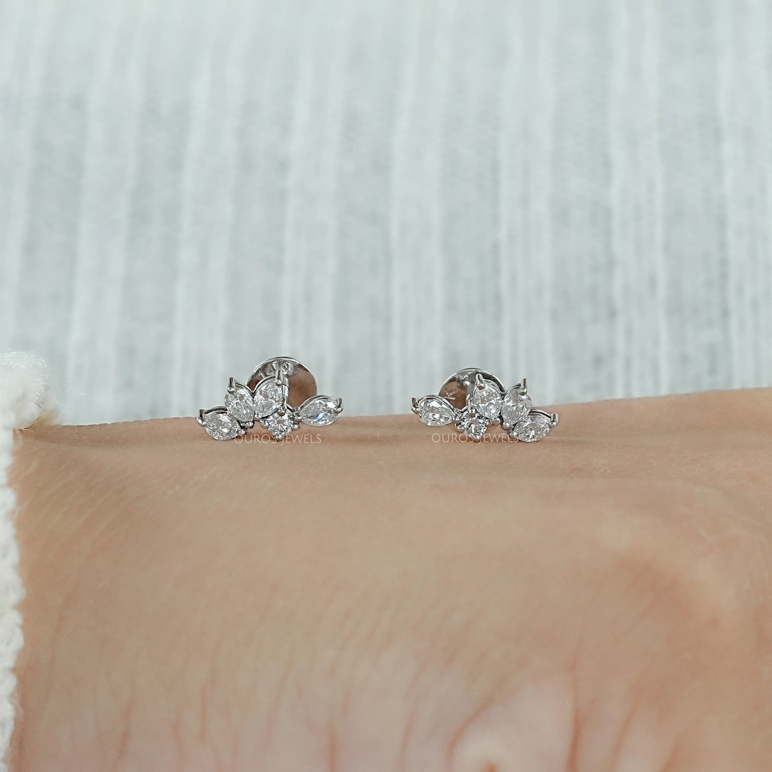 Marquise And Pear Lab Grown Diamond Stud Earrings Earrings