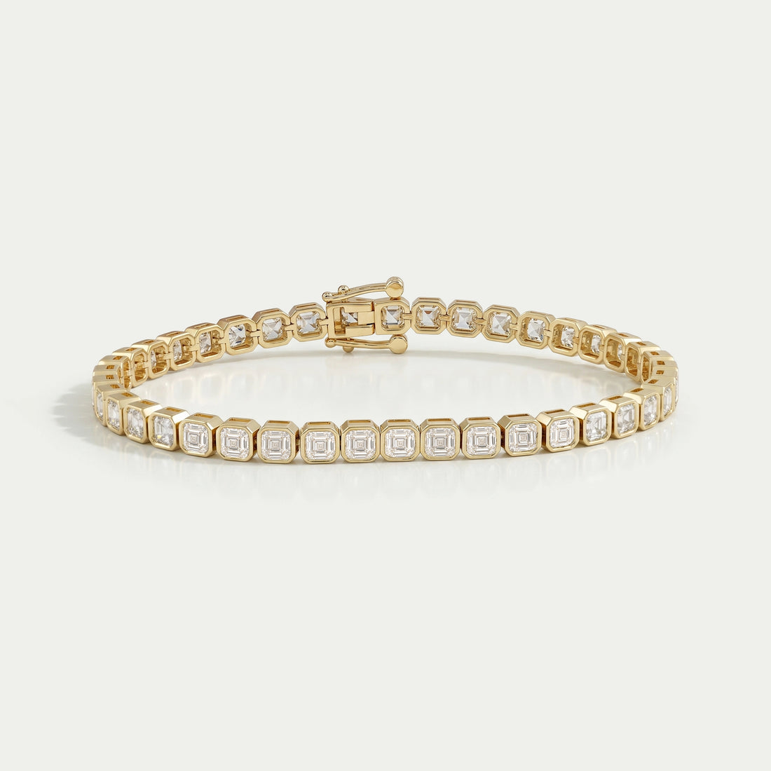 Lab Grown Asscher Diamond Tennis Bracelet Bracelet