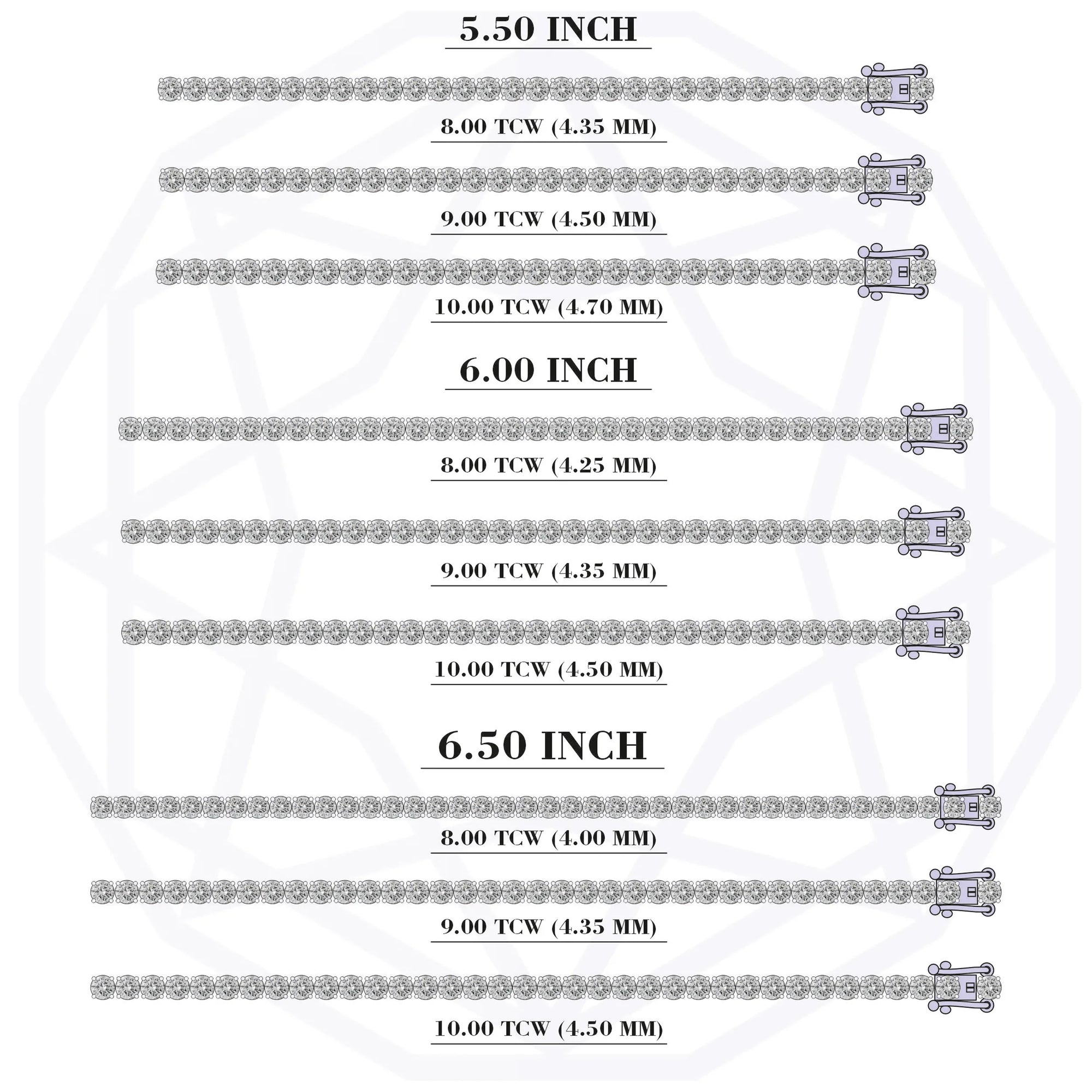 Round Shape Lab Grown Diamond Bracelet with 8.00 | 9.00 | 10.00 TCW Bracelet