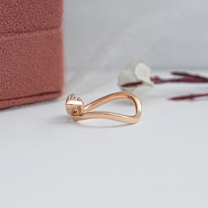 Lab Diamond Sculpted Wave Solitaire Ring