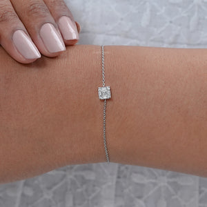 Brilliant Asscher Cut Solitaire Diamond Bracelet