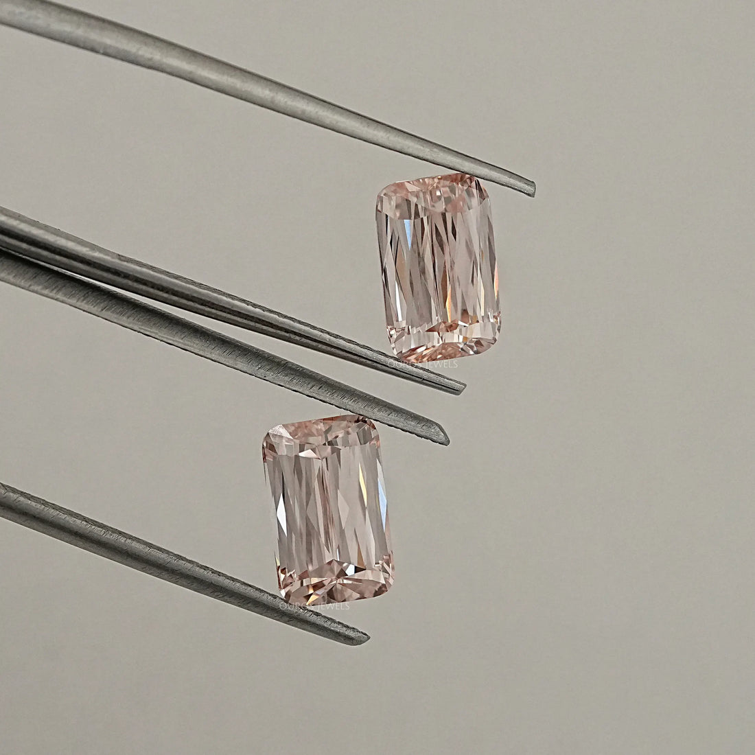 Light Pink Criss Cut Diamond Matching Pair
