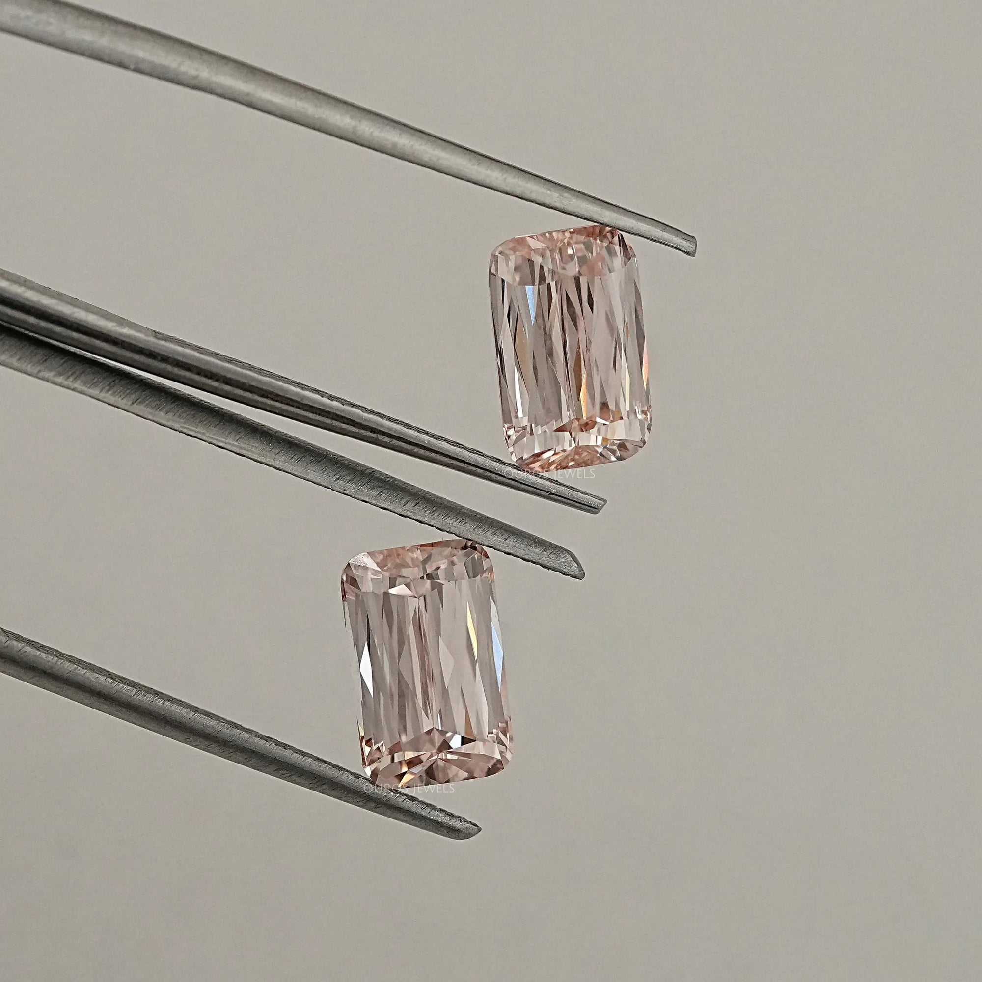 Light Pink Criss Cut Diamond Matching Pair
