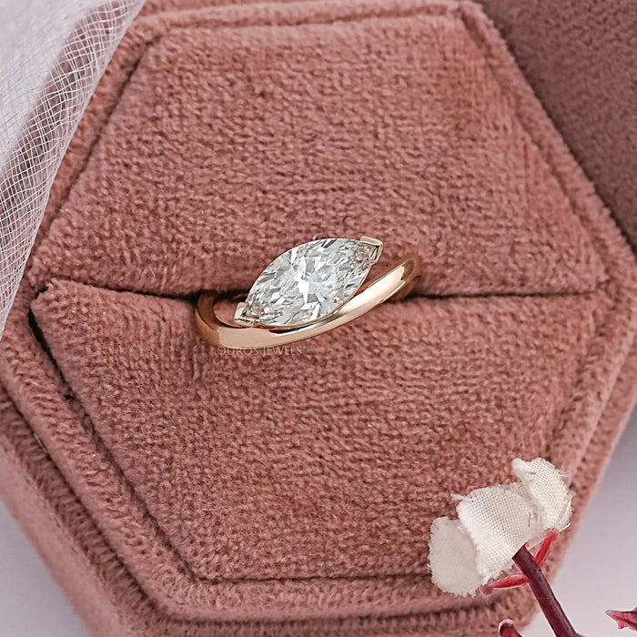 Lab Diamond Sculpted Wave Solitaire Ring