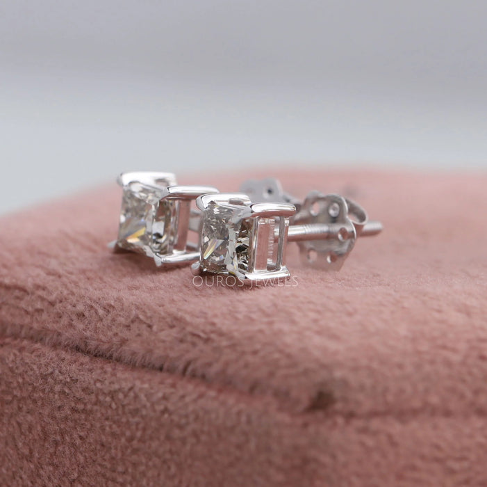 Olive Princess Lab Solitaire Stud Earrings