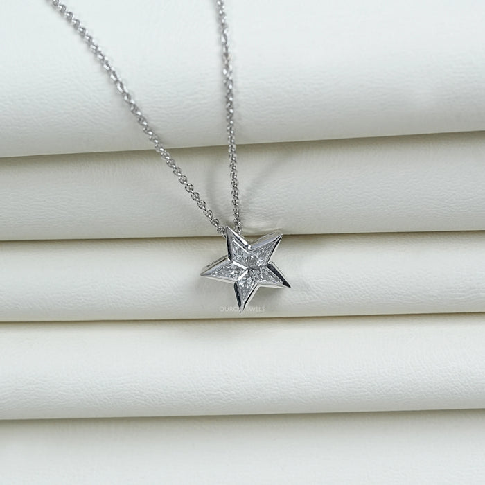 Pie Cut Diamond Star Shape Pendant