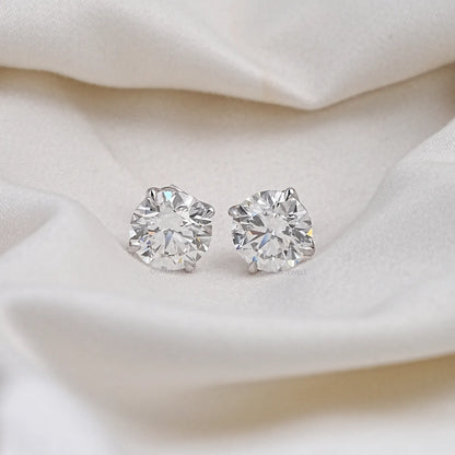 Round Cut Lab Diamond Stud Molly Sims - 96th Annual Academy Awards Earrings