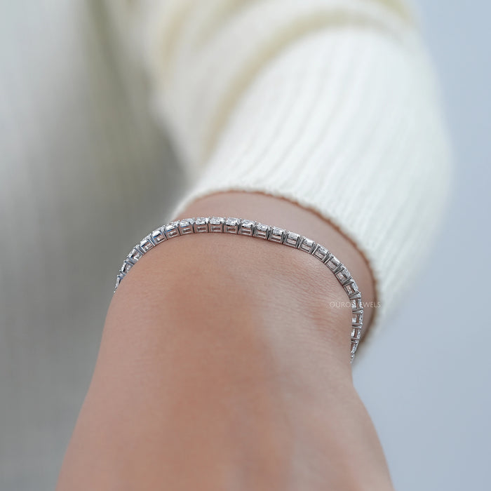 Cushion Lab Grown Diamond Tennis Bracelet