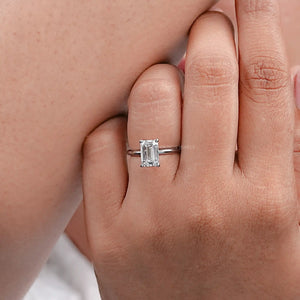 Emerald Cut Lab Diamond Engagement Ring