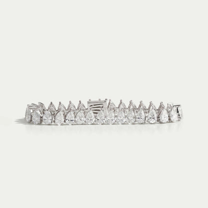 Pear Cut Lab Diamond Tennis Bracelet