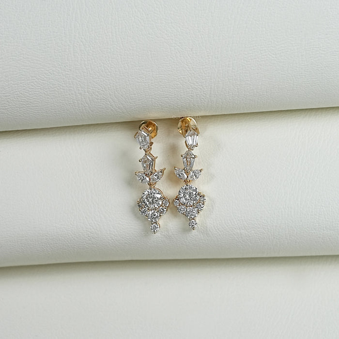 Multi Diamond  Dangle Earring