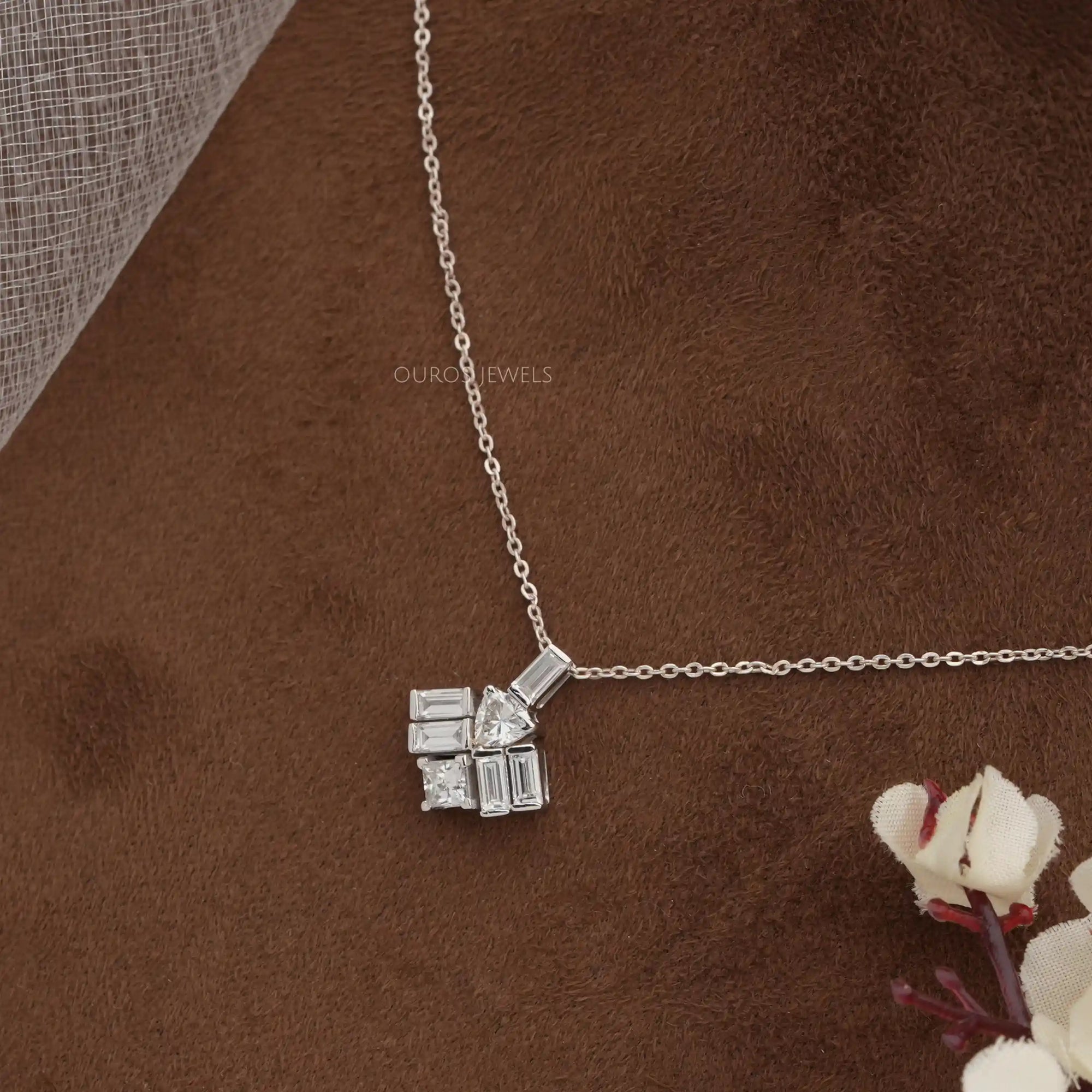 Multi Shape Lab Diamond Pendant Necklaces