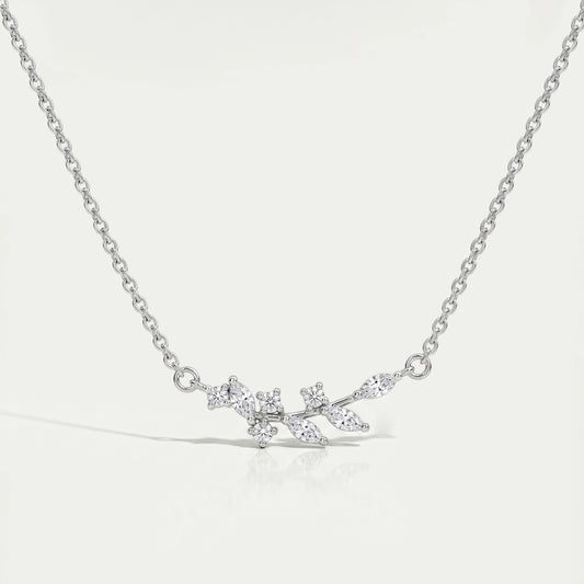 Marquise Cut Lab Diamond Leaf Pendant Necklaces