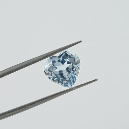 Light Blue Heart Lab Grown Gemstone Loose
