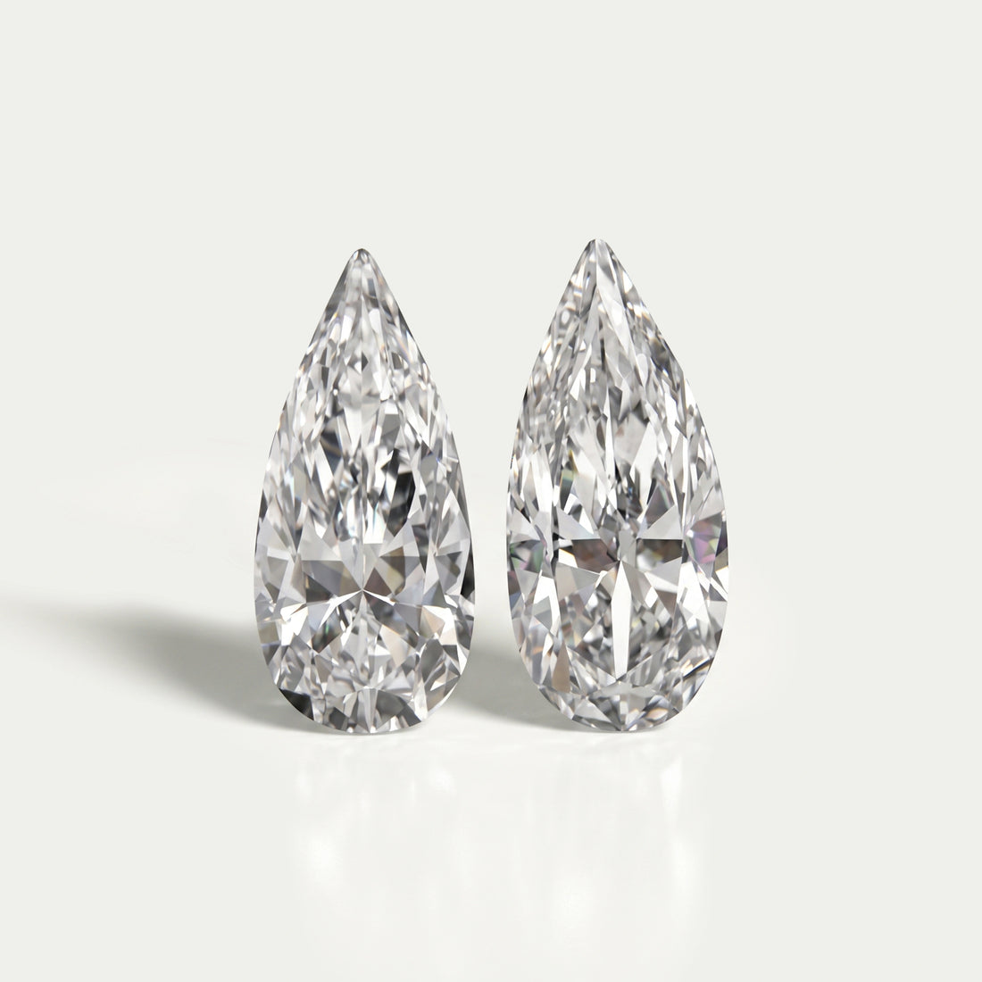 Long Pear Cut Lab Grown Pair Diamond Loose